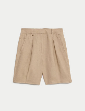 Pure Linen High Waisted Shorts Image 2 of 5