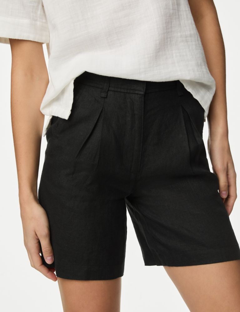 Pure Linen High Waisted Shorts 3 of 5
