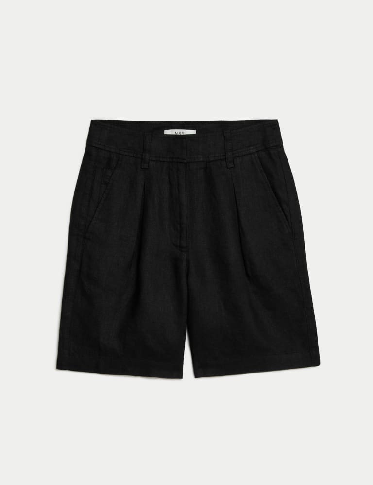 High waisted material shorts clearance