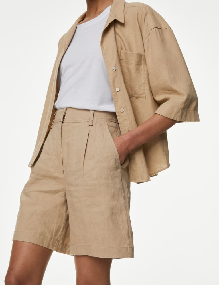 Linen shorts marks and spencer top