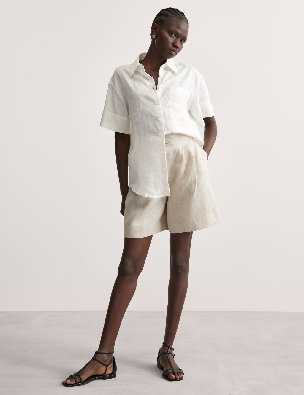 Pure Linen High Waisted Shorts 9 of 9
