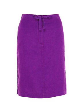 Pure Linen Knee Length Skirt Image 2 of 6