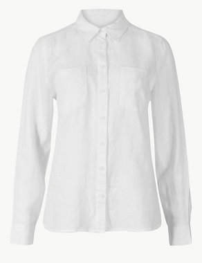 Pure Linen Long Sleeve Shirt Image 2 of 4