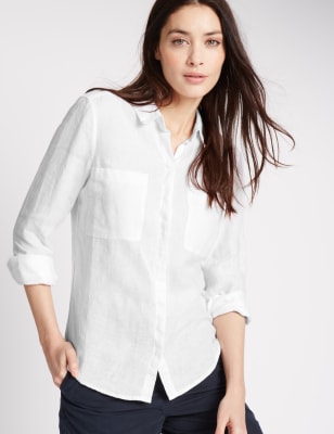 m&s linen shirt womens