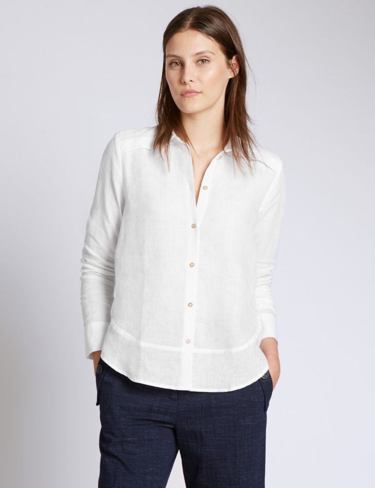 Pure Linen Long Sleeve Shirt 1 of 3