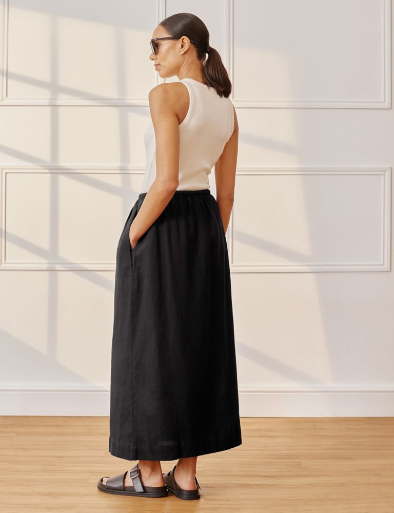 Pure Linen Maxi Column Skirt 3 of 6