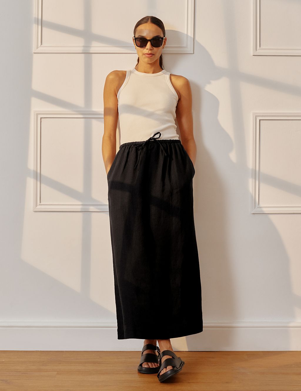 Pure Linen Maxi Column Skirt 6 of 6