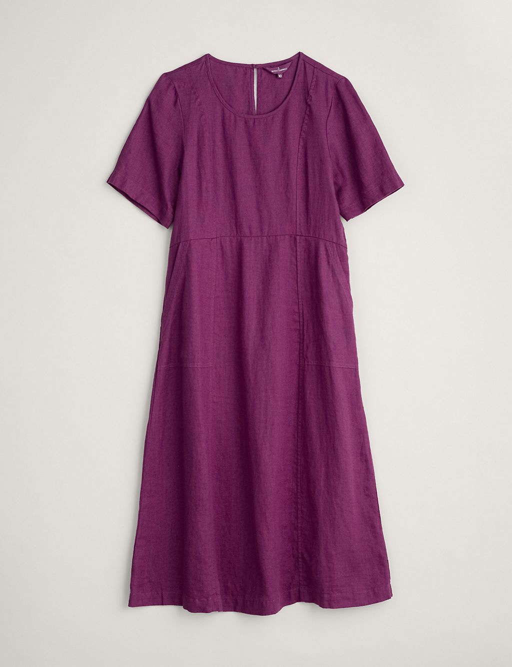 Pure Linen Midaxi Waisted Dress 1 of 6