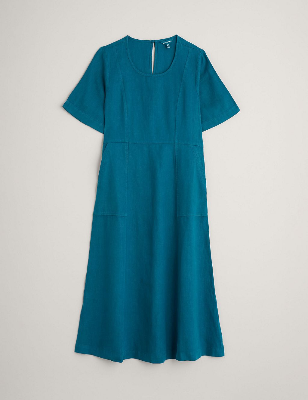 Pure Linen Midaxi Waisted Dress 1 of 5