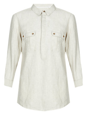 Pure Linen Military Shirt | M&S Collection | M&S