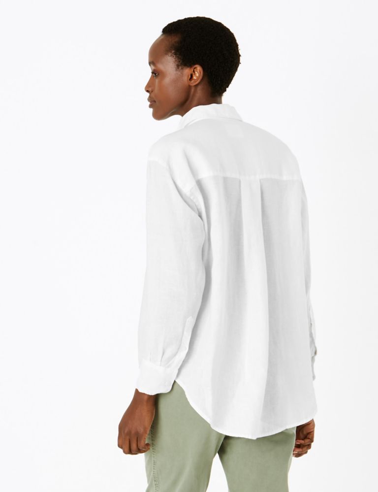 Pure Linen Oversized Long Sleeve Shirt 4 of 4