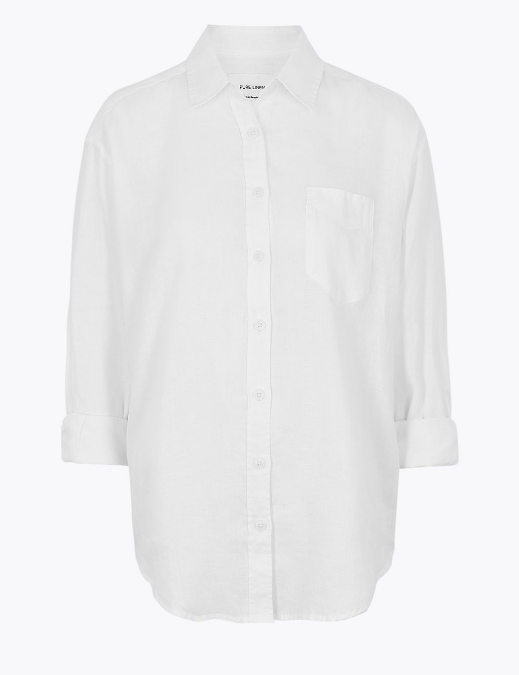 Pure Linen Oversized Long Sleeve Shirt 1 of 4