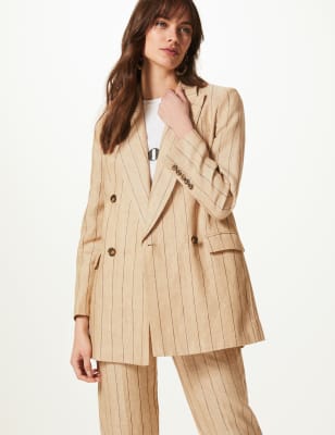 Beige shop striped blazer