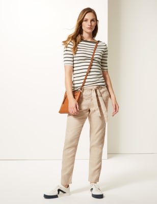 Pure Linen Peg Trousers