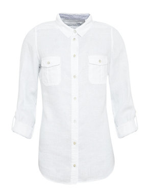 Pure Linen Pintuck Shirt Image 2 of 6