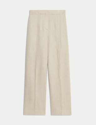 Pure Linen Pintuck Wide Leg Culottes Image 2 of 5