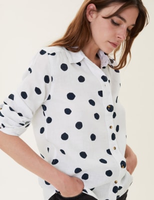 Mens polka dot on sale long sleeve shirt