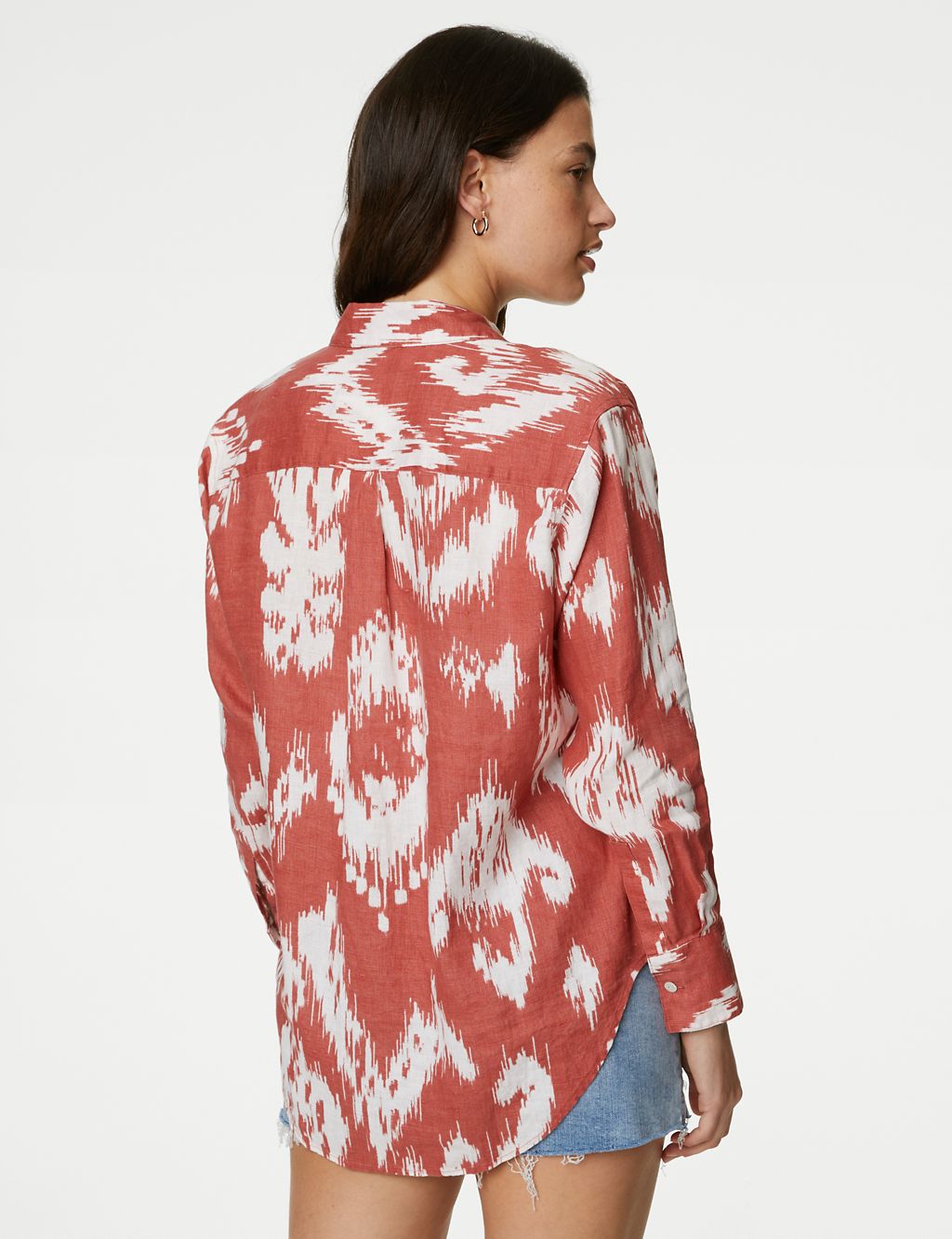 Pure Linen Printed Collared Relaxed Shirt 5 of 5