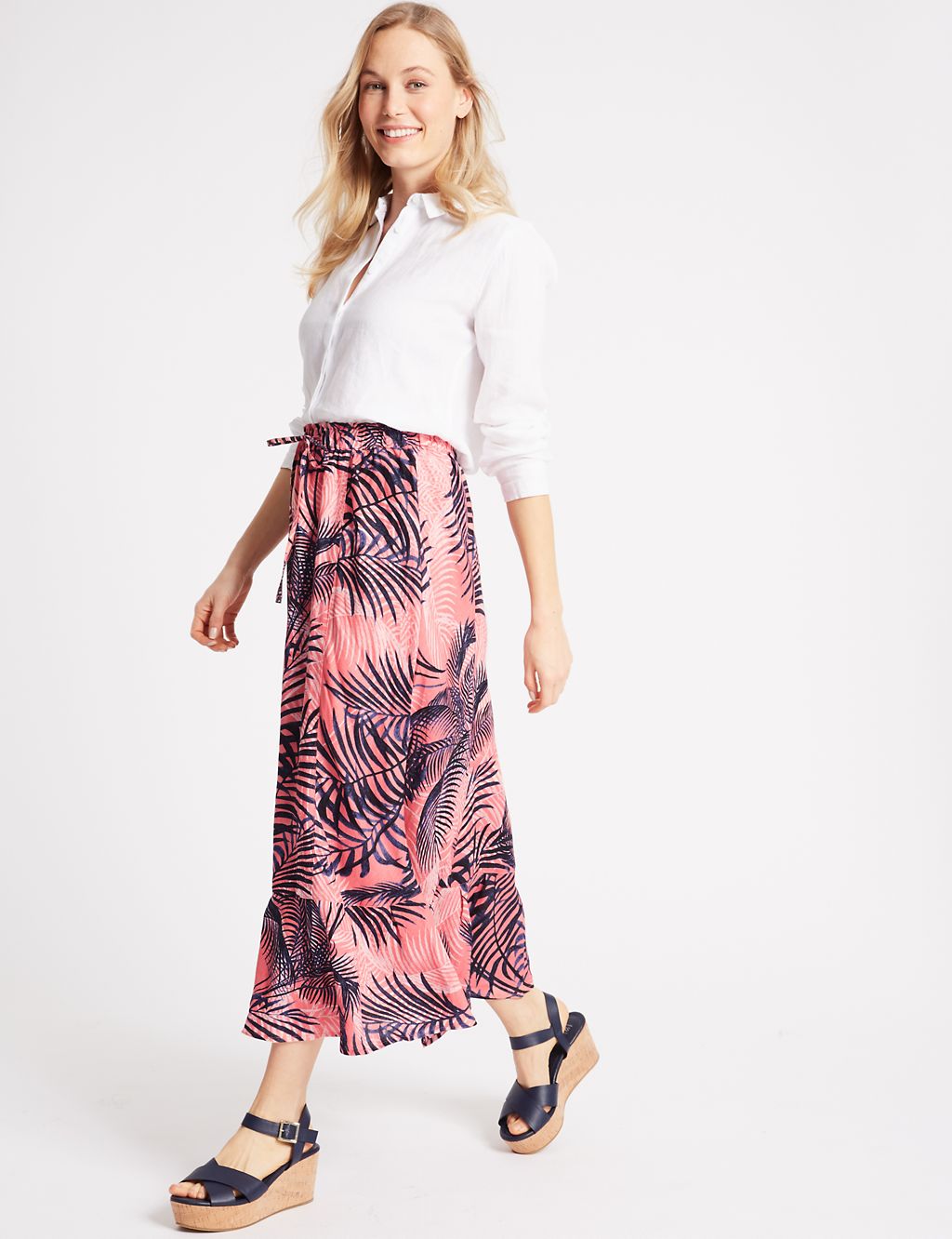 Pure Linen Printed Maxi Skirt 3 of 5