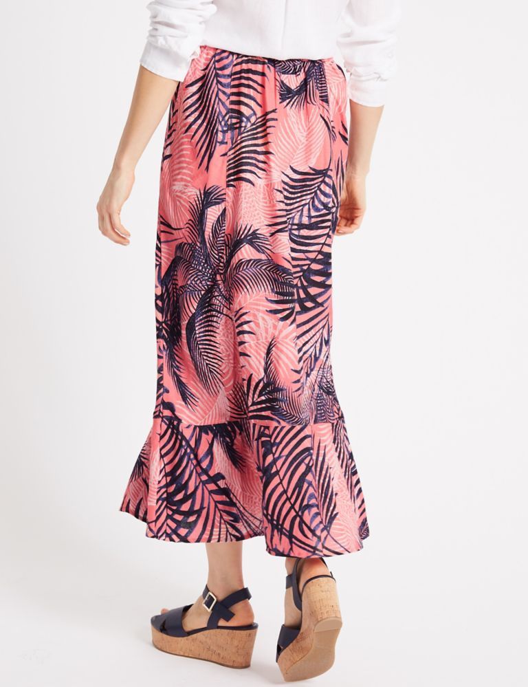 Pure Linen Printed Maxi Skirt 4 of 5