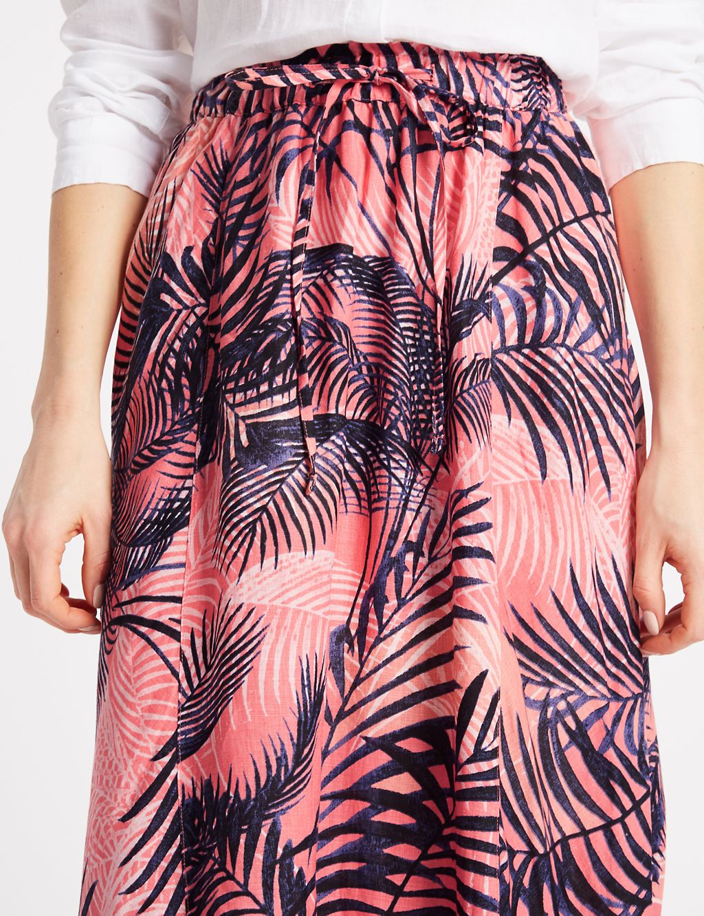 Pure Linen Printed Maxi Skirt 5 of 5