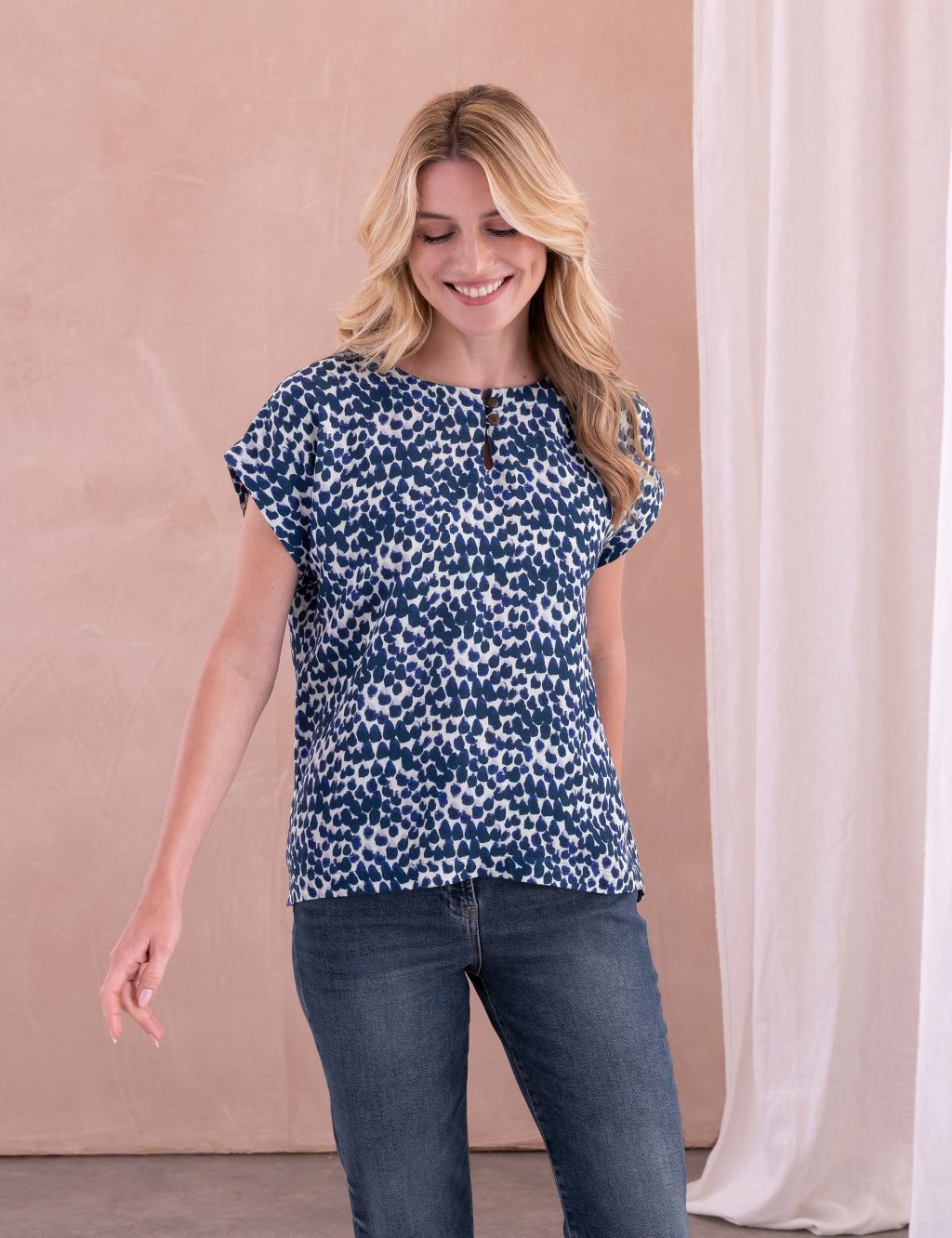Pure Linen Printed Top 2 of 5