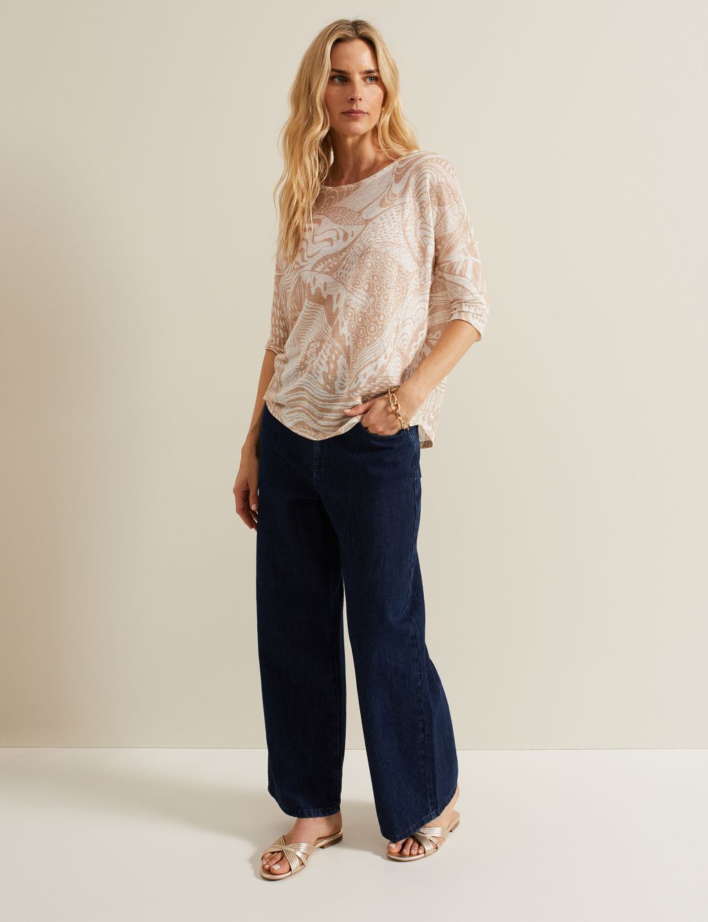 Pure Linen Printed Top 5 of 7