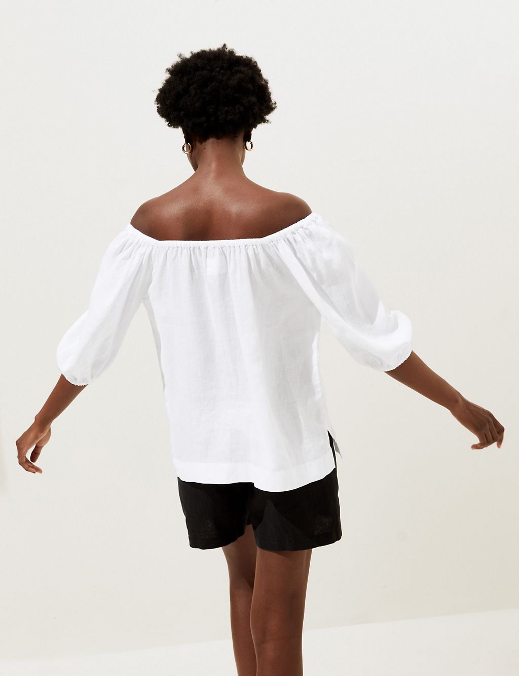 Pure Linen Puff Sleeve Blouse 5 of 5