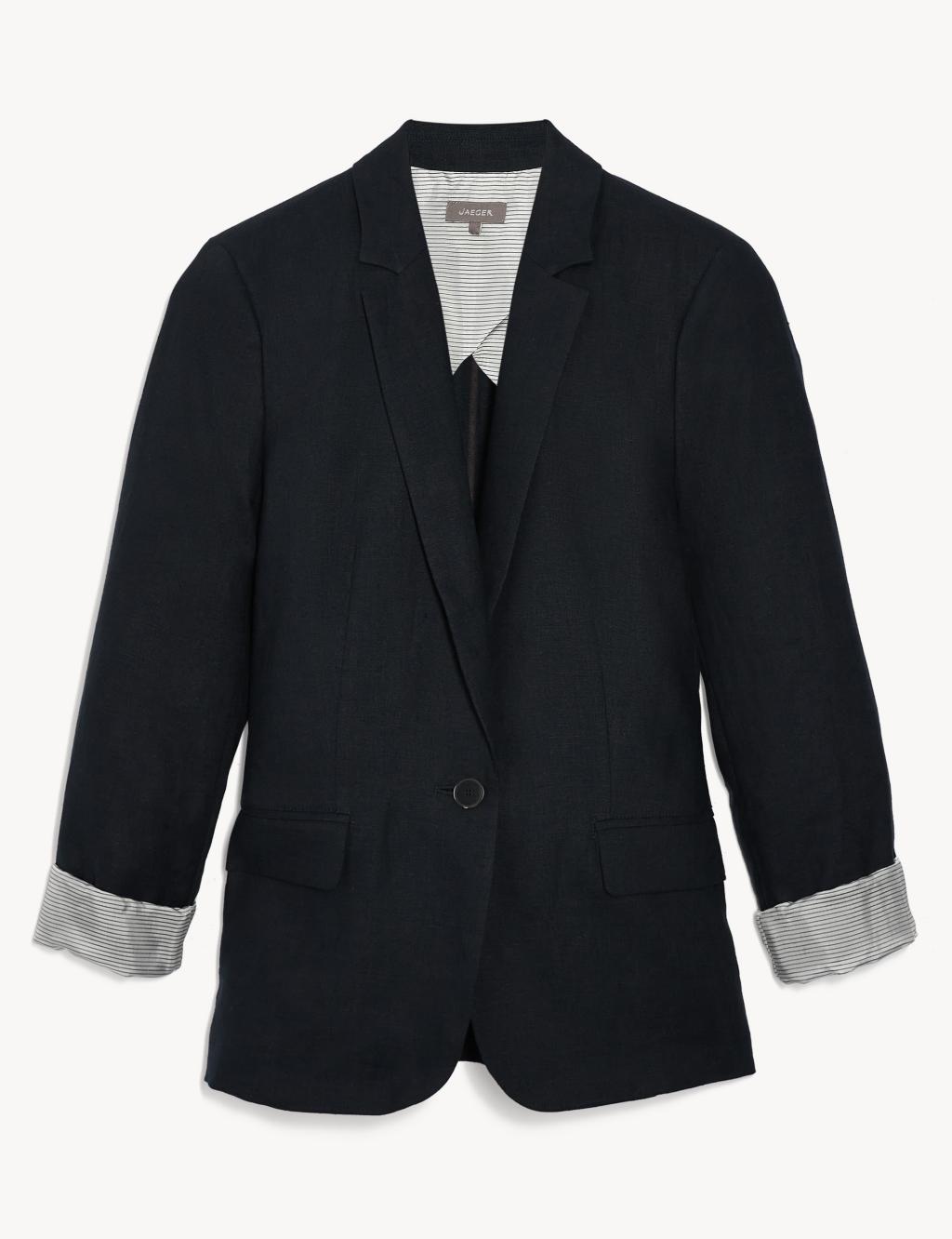 Pure Linen Relaxed Single Breasted Blazer