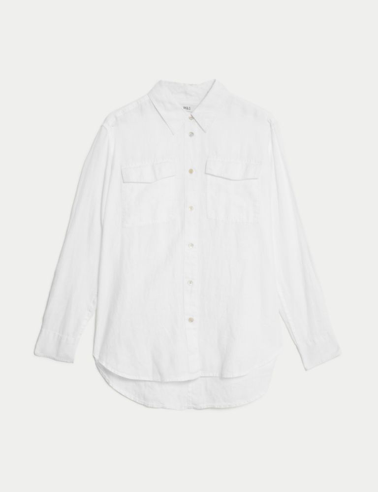 Pure Linen Relaxed Utility Shirt 2 of 5