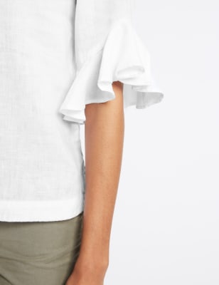 linen ruffle top