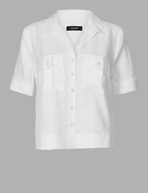 Pure Linen Short Sleeve Shirt Image 2 of 4