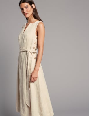 marks spencer linen dress