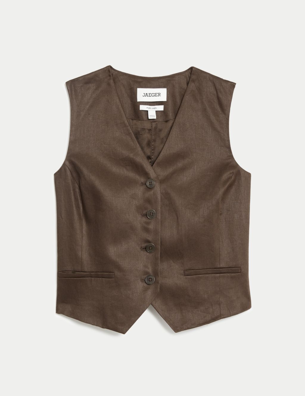 Pure Linen Single Breasted Waistcoat 1 of 7
