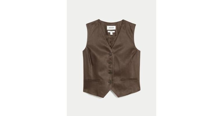 Pure Linen Single Breasted Waistcoat 3 of 7