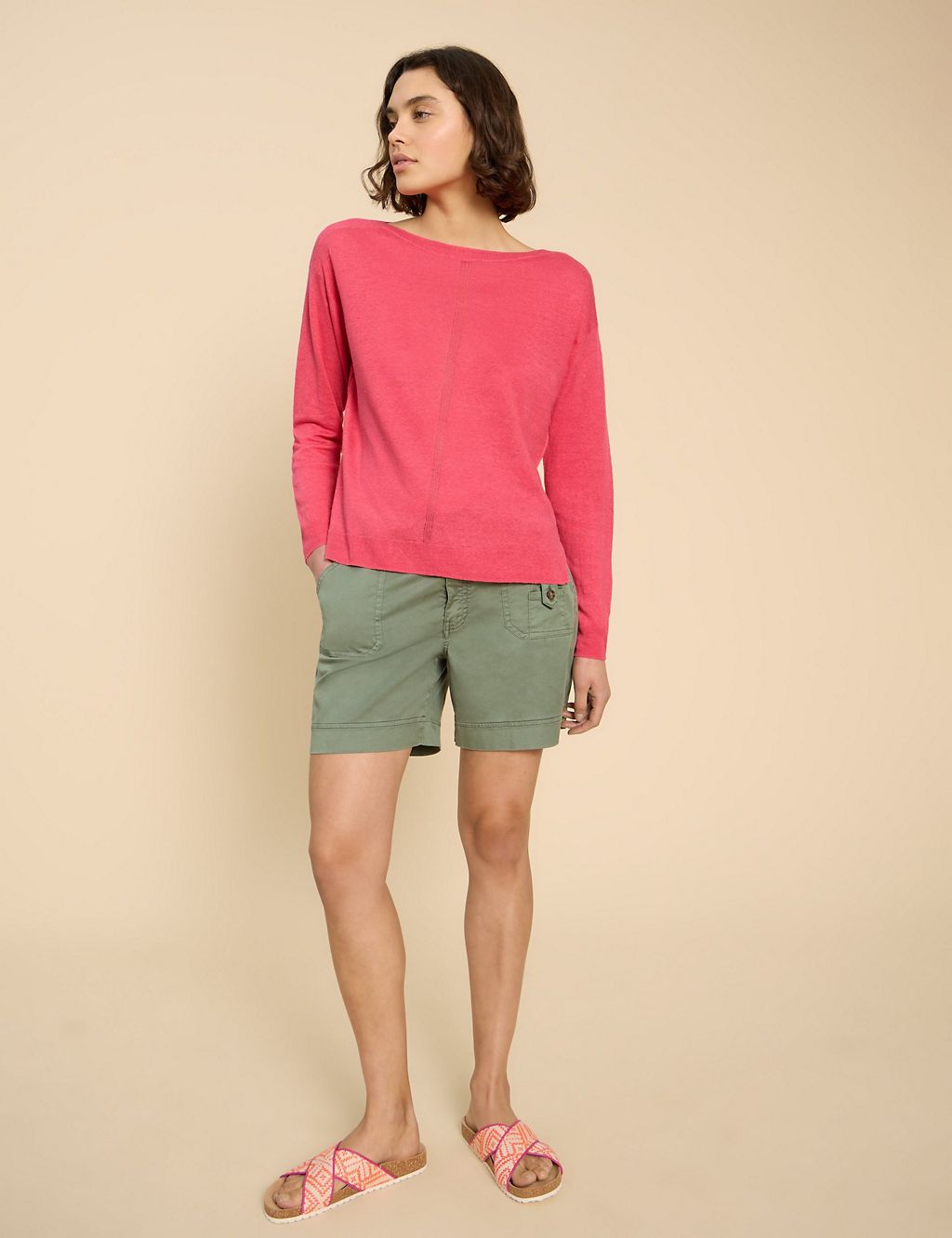 Pure Linen Slash Neck Relaxed Jumper 2 of 6