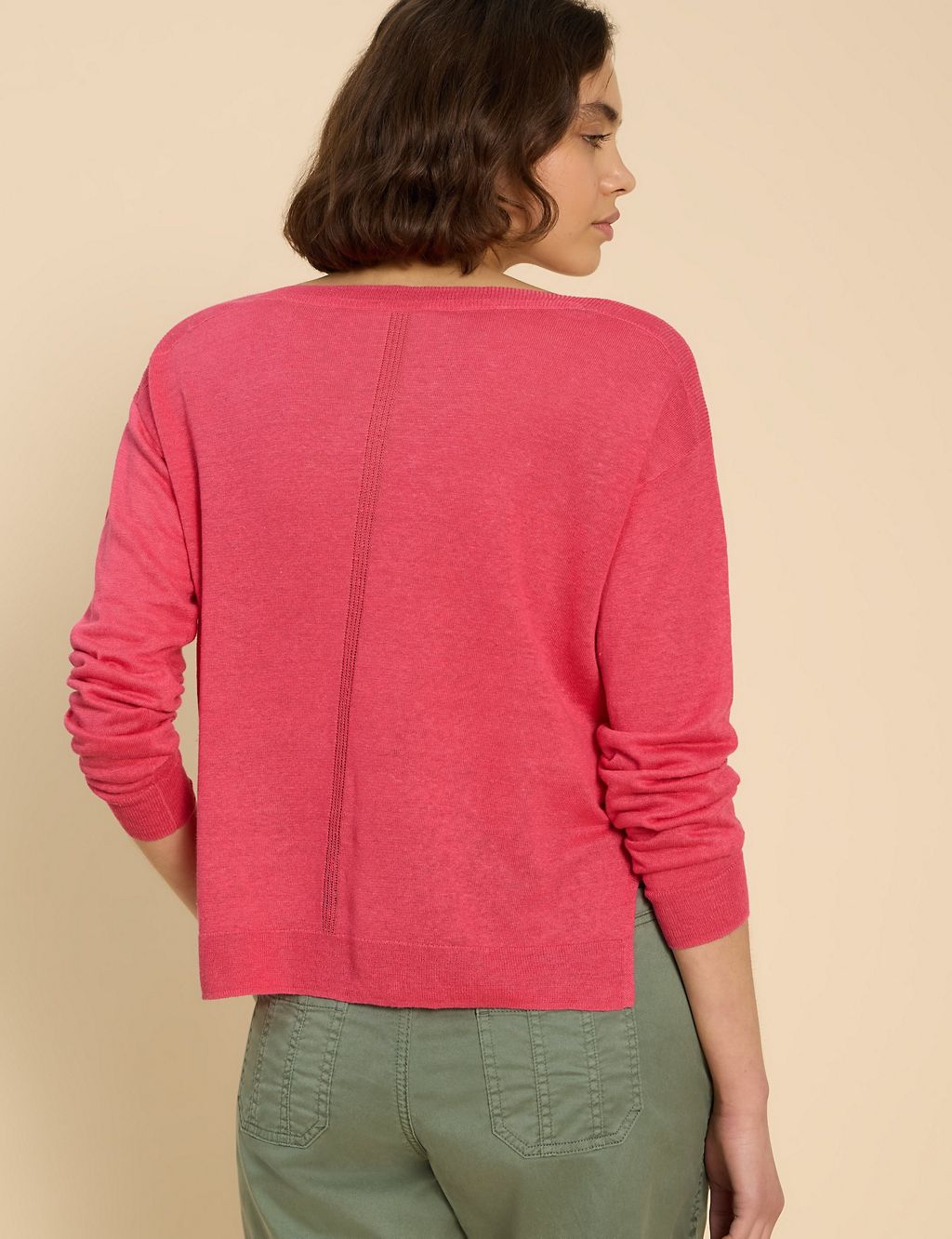 Pure Linen Slash Neck Relaxed Jumper 4 of 6