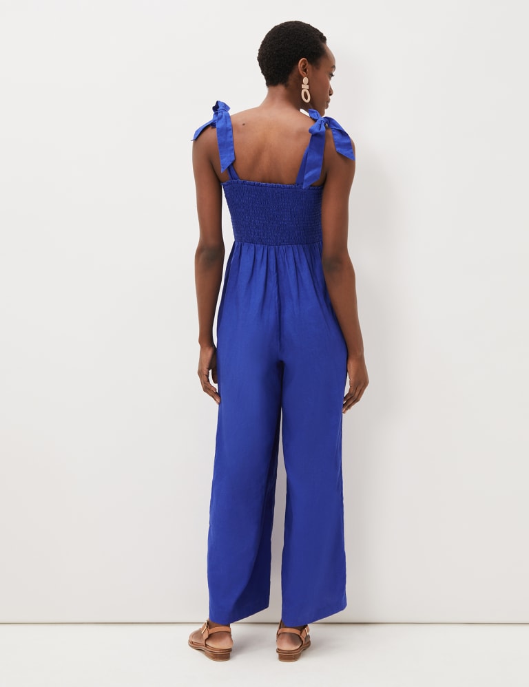 Pure Linen Sleeveless Wide Leg Jumpsuit Phase Eight M S