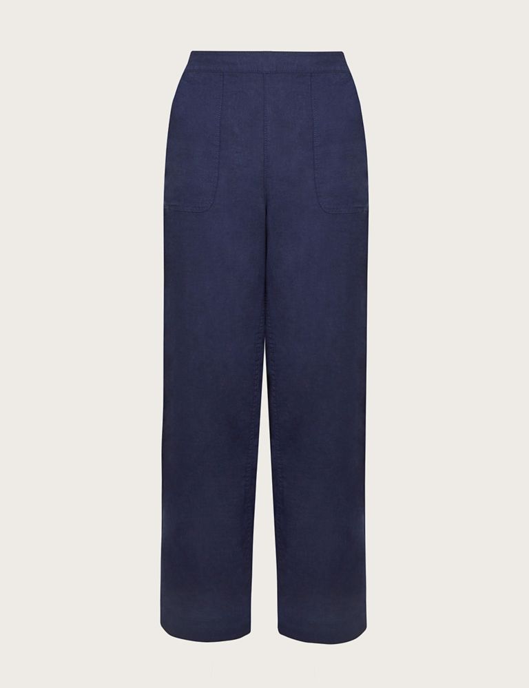 Pure Linen Straight Leg Cropped Trousers 2 of 5