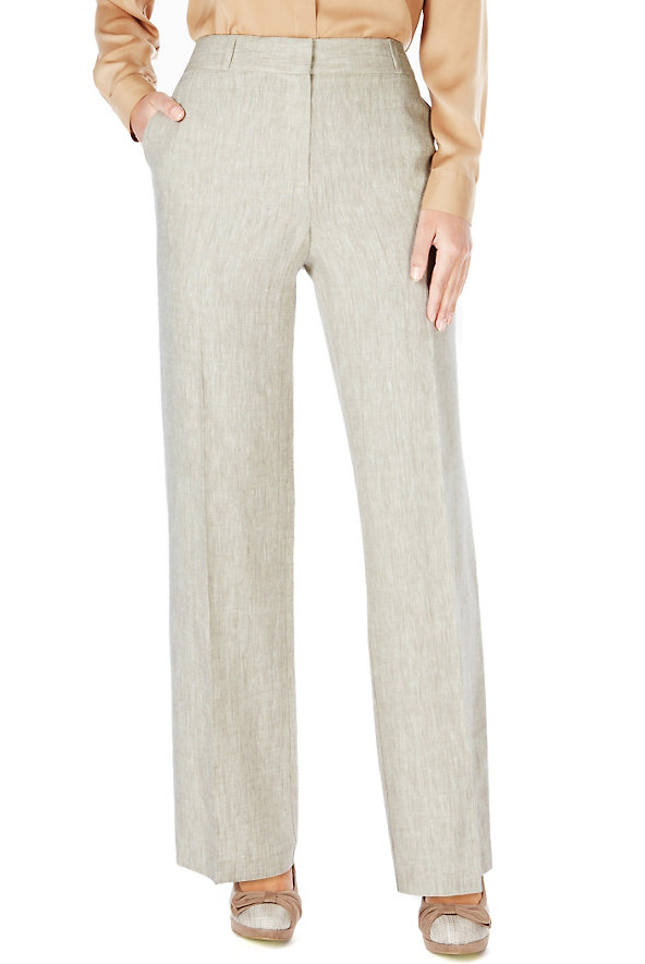 Pure Linen Straight Leg Trousers Image 1 of 1