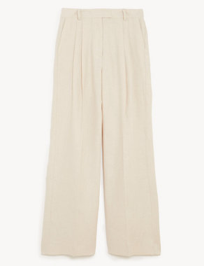 Pure Linen Straight Leg Trousers Image 2 of 6