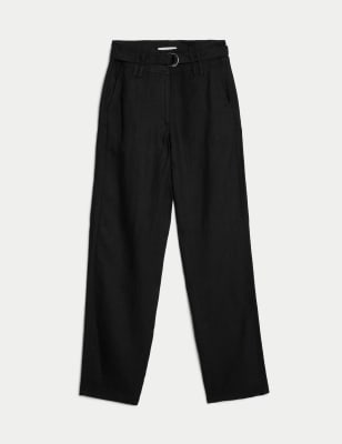 Pure Linen Tapered Trousers, M&S Collection