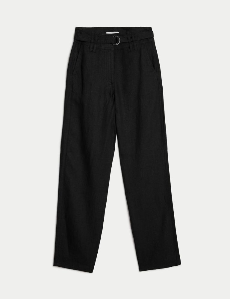 Pure Linen Straight Leg Trousers 3 of 6