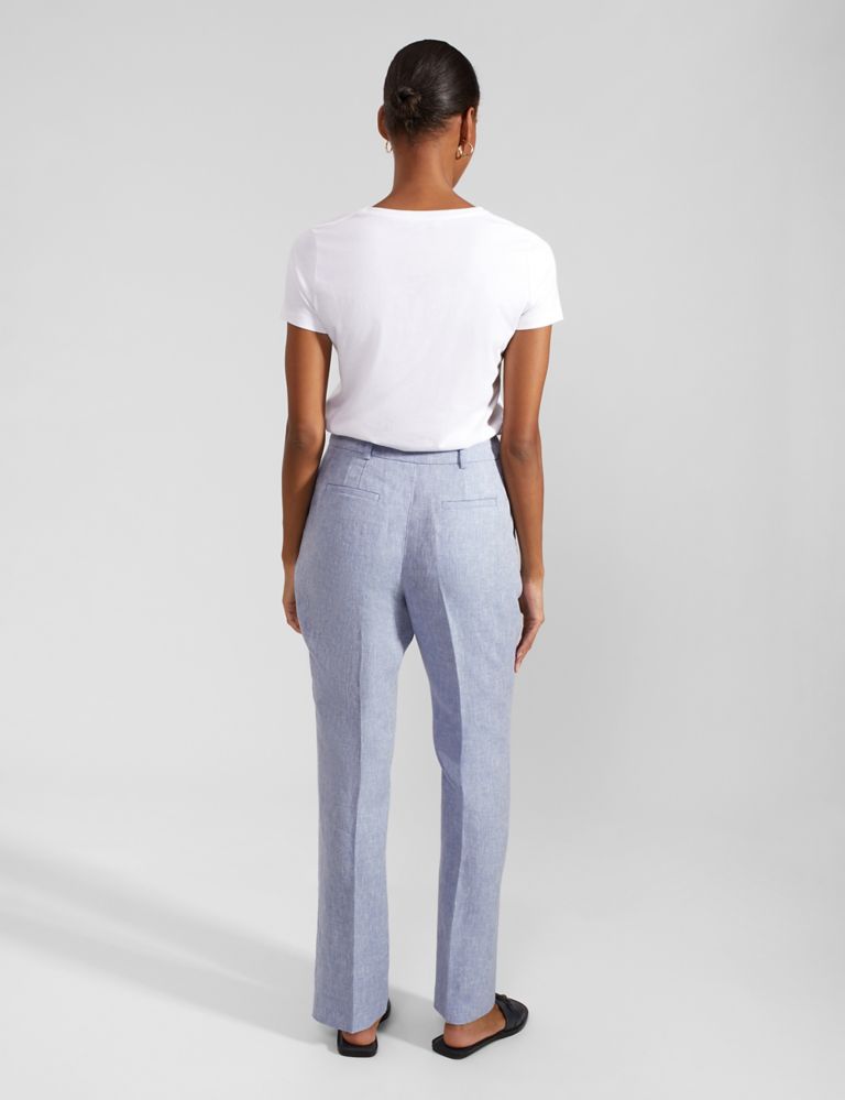 Pure Linen Straight Leg Trousers 4 of 7