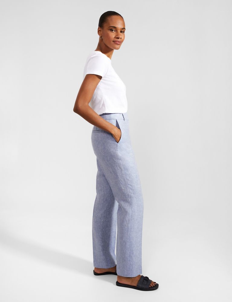 Pure Linen Straight Leg Trousers 5 of 7