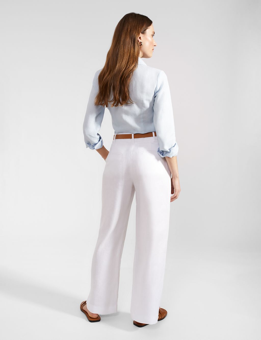 Pure Linen Straight Leg Trousers 6 of 7