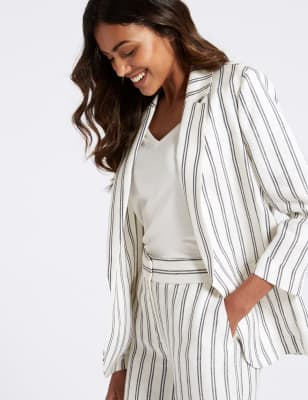 Striped blazer womens sale