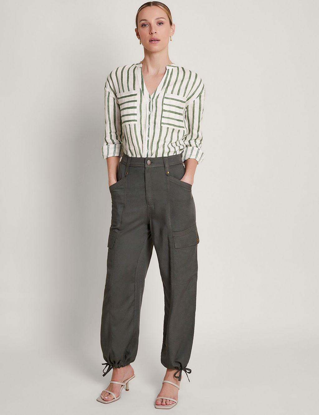 Pure Linen Striped Button Through Shirt | Monsoon | M&S