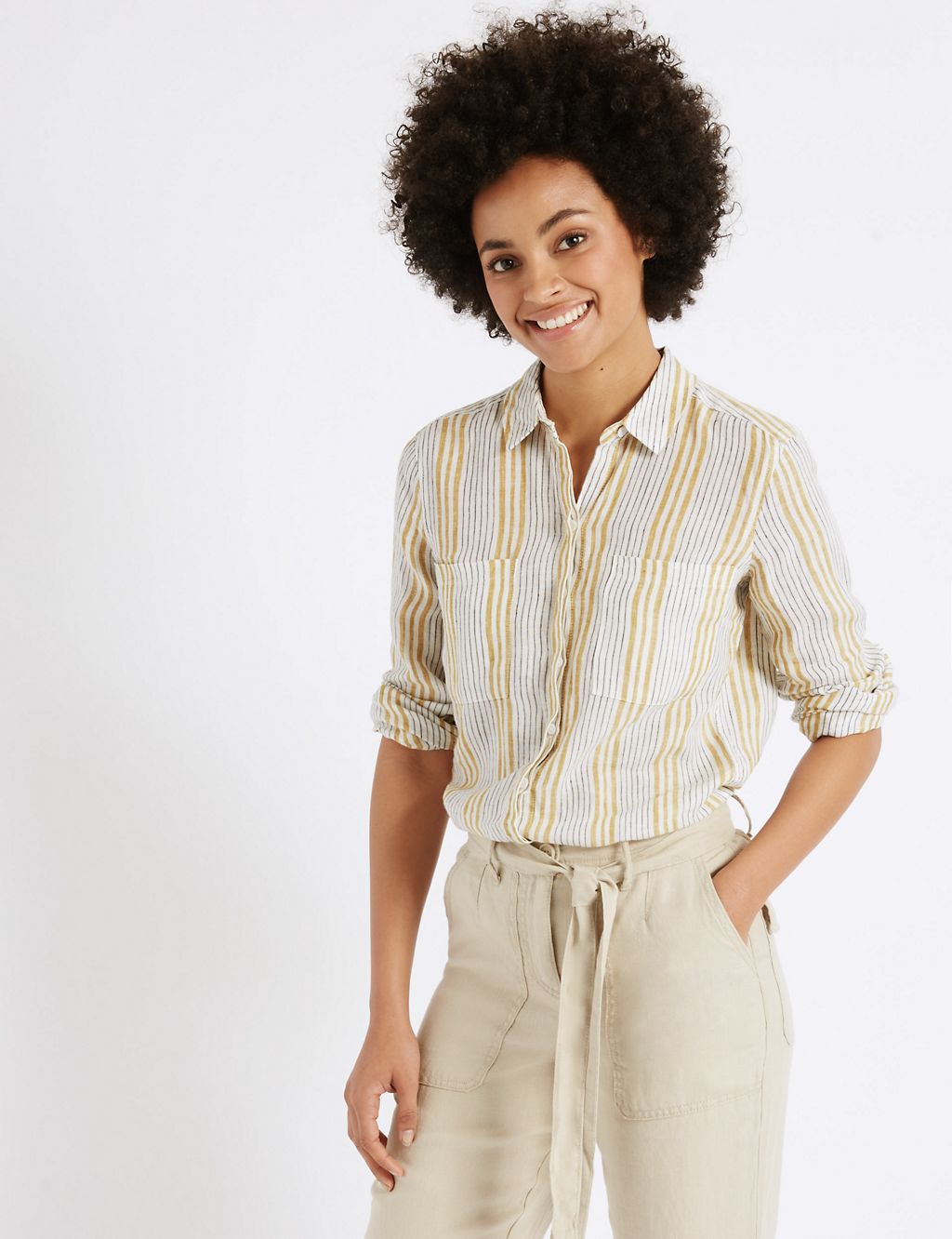 Pure Linen Striped Long Sleeve Shirt 3 of 4