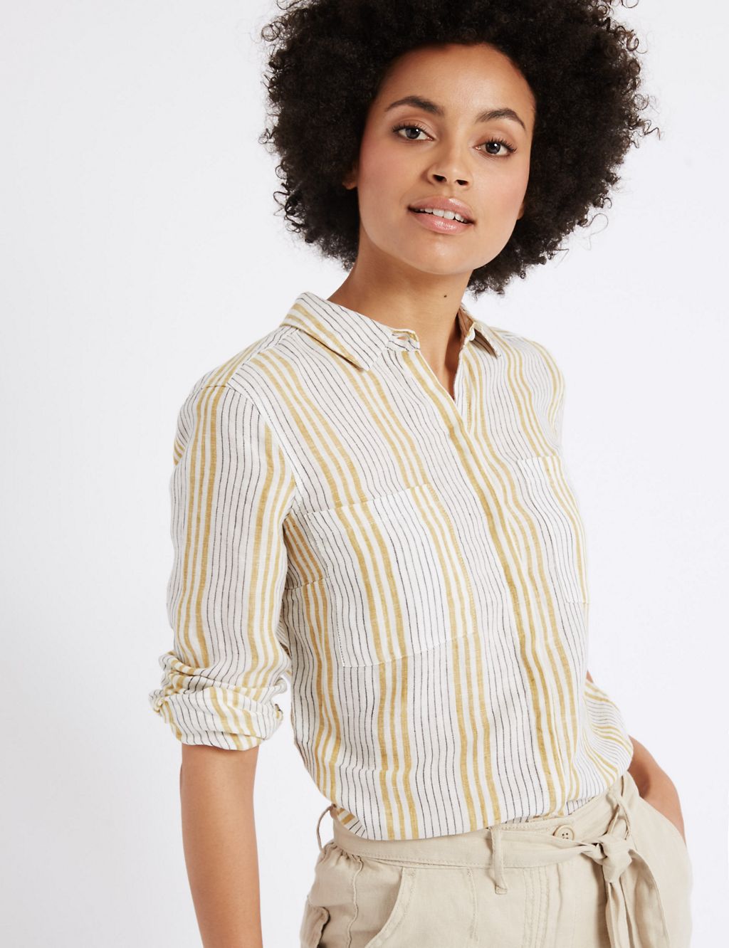 Pure Linen Striped Long Sleeve Shirt 2 of 4